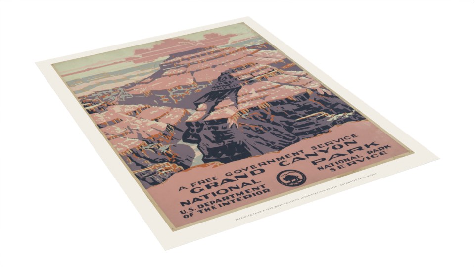 A 12 × 16 in reprint of a 1938 poster