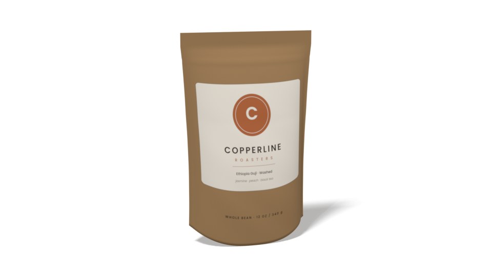 A 12 oz stand-up pouch